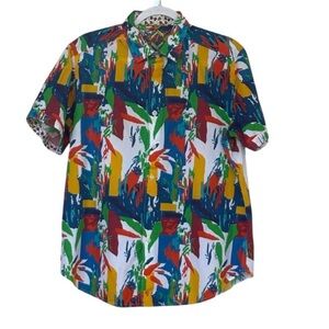 Robert Graham Himalayas multi Color Classic Fit Short Sleeve Shirt Size L